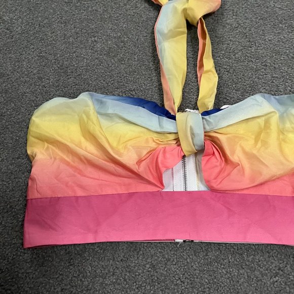 Luxxel: NWT Multicolored necktie crop top - Picture 2 of 5